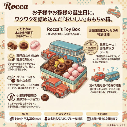 【10日前予約】Rocca's Toy Box - お名前入り「おいしい」おもちゃ箱